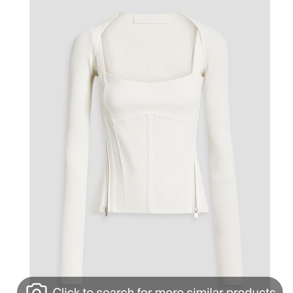 Dion Lee White Long Sleeve Corset Top